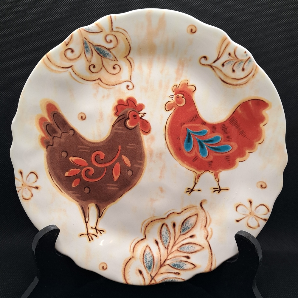 (1) NWT Pier 1 Imports GALLO Ironstone Salad Plate 9" MINT Chicken Rooster